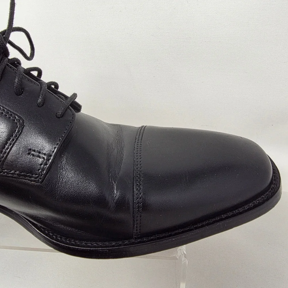J. Murphy Johnston & Murphy Dress Shoes Men 11 WIDE Cap Toe Black Leather Oxford
